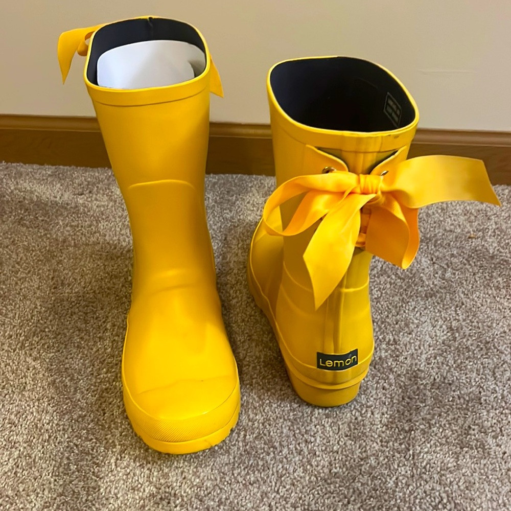 Bright Yellow Rainboots